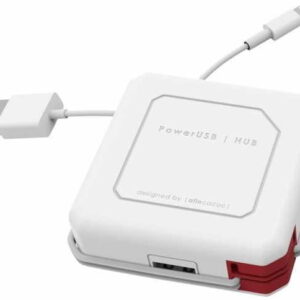 hub mini usb 20 cu 4 porturi alb rosu allocacoc powerusb hub 1