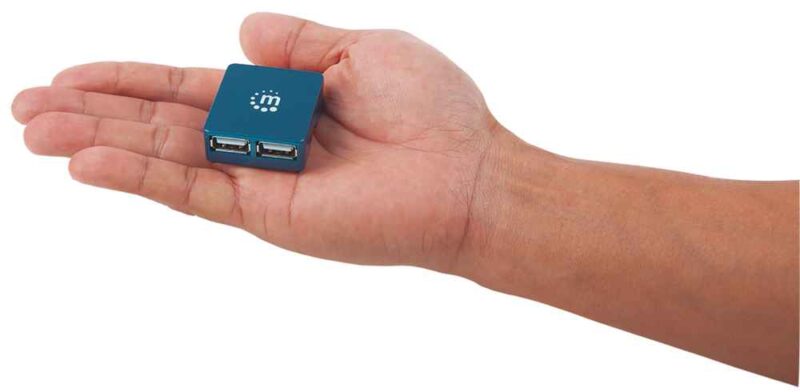 hub mini usb 20 cu 4 porturi albastru 160605 manhattan 8