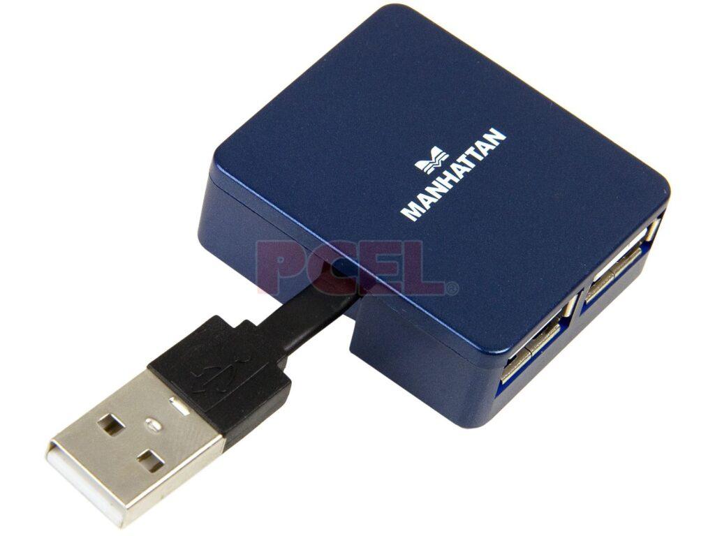 hub mini usb 20 cu 4 porturi albastru 160605 manhattan 9