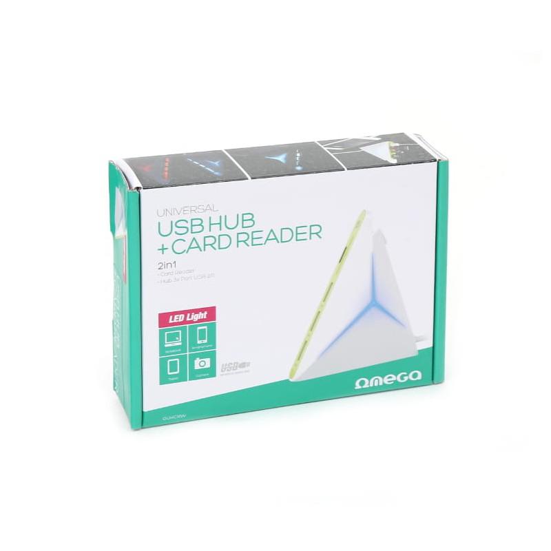 hub usb 20 3 porturi si card reader omega 2