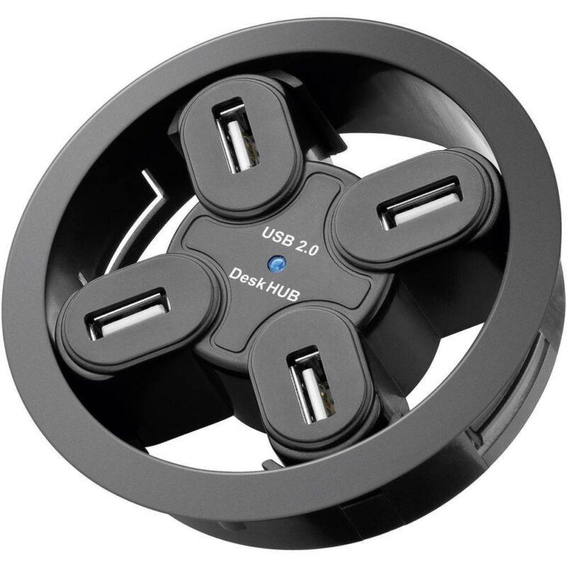 hub usb 20 4 porturi montabil in birou goobay 1