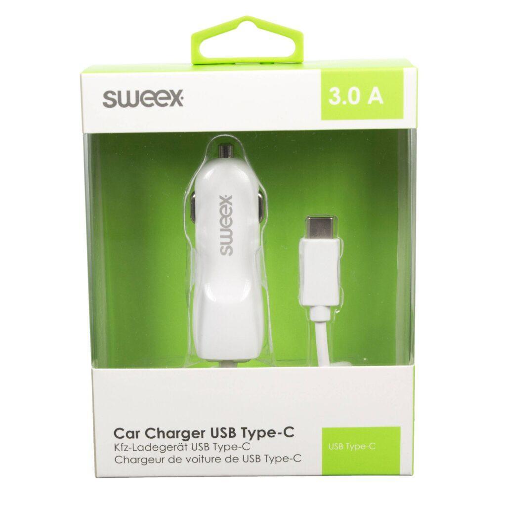 incarcator auto 12 24v usb type c 3a alb sweex 5 scaled