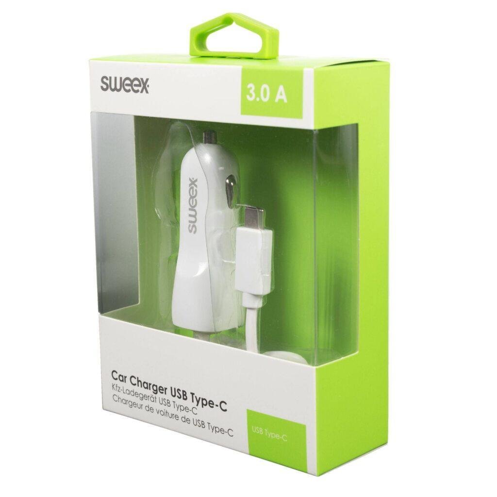 incarcator auto 12 24v usb type c 3a alb sweex 6 scaled