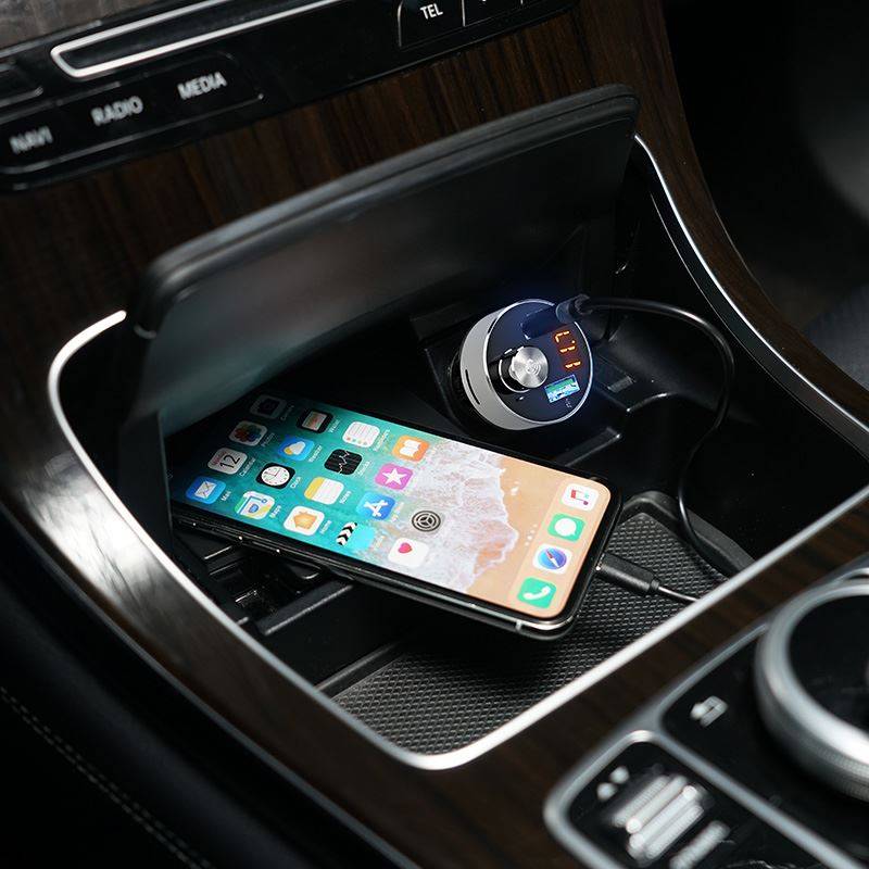 incarcator auto 155w 2x usb bluetooth microsd slot argintiu orico ubt 2u 3