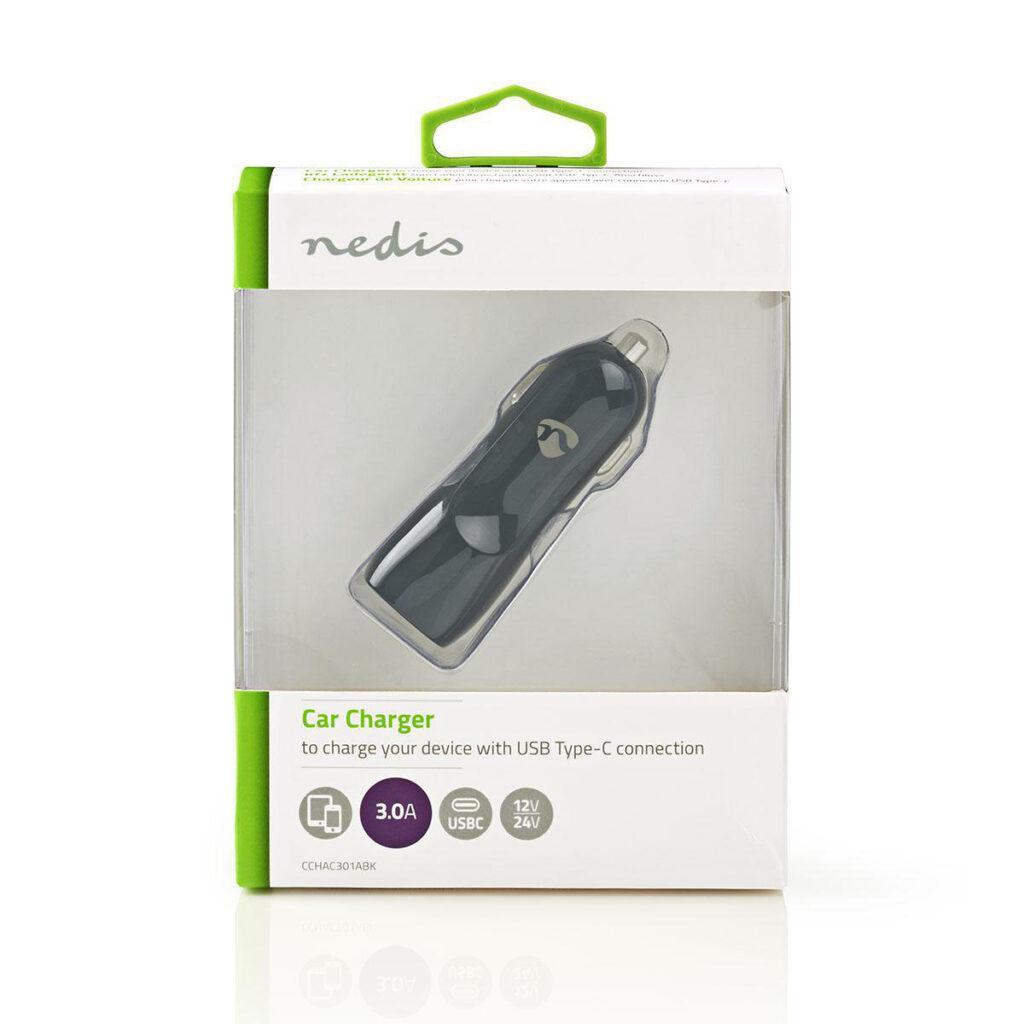 incarcator auto 1x usb type c 30 a negru nedis 4