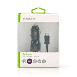 incarcator auto bricheta cu usb type c 3a 15w negru nedis