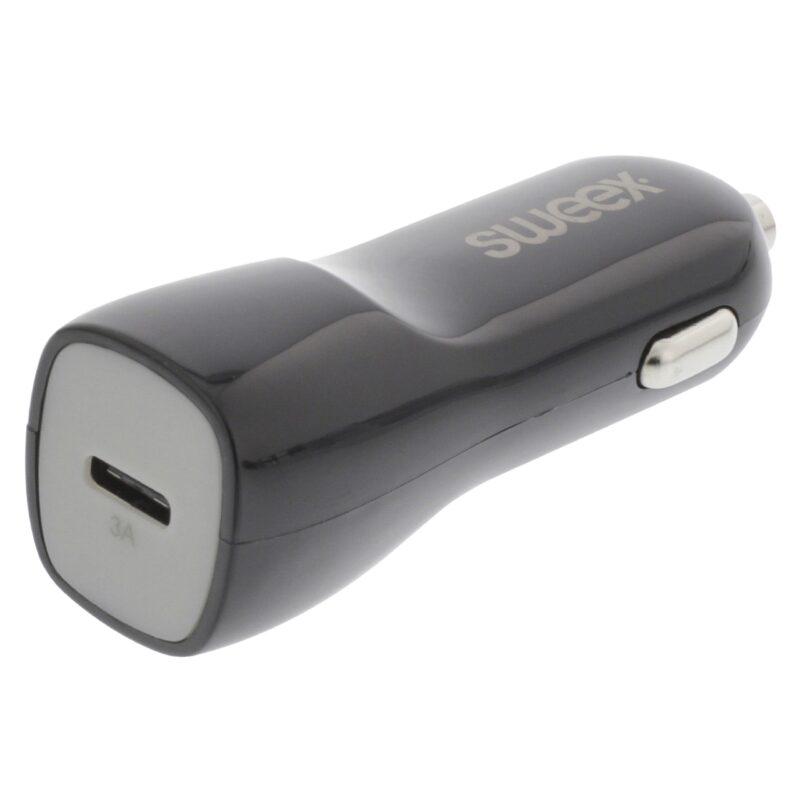 incarcator auto usb type c 3a negru sweex 7