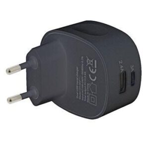 incarcator de la retea 2x iesire usb a si usb c 34a negru sweex 1