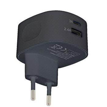 incarcator de la retea 2x iesire usb a si usb c 34a negru sweex 2