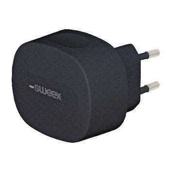incarcator de la retea 2x iesire usb a si usb c 34a negru sweex 3
