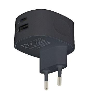 incarcator de la retea 2x iesire usb a si usb c 34a negru sweex 4
