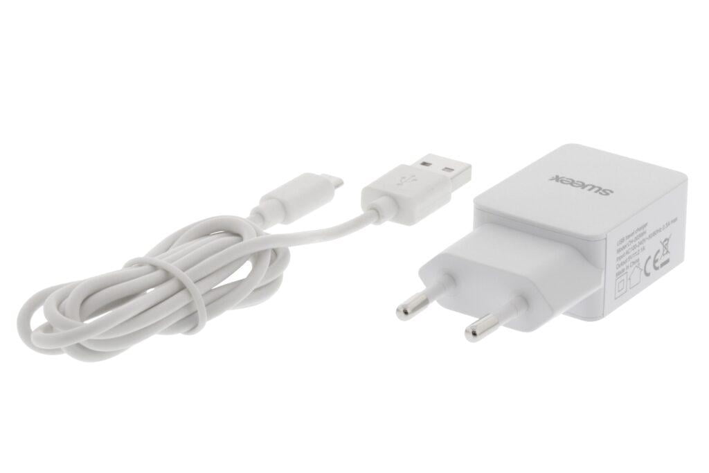 incarcator de la retea iesire usb 21a alb sweex 1 scaled