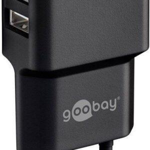 incarcator de retea dual 2x usb 24a negru goobay