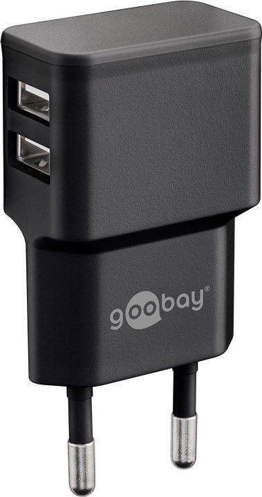 incarcator de retea dual 2x usb cu cablu micro usb 24a negru goobay 2