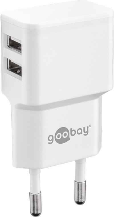 incarcator dual apple lightning usb 24a 12w 1m alb goobay 4