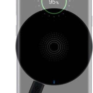 incarcator fara fir wireless 5w negru pentru telefoane inteligente si dispozitive standard qi goobay 1