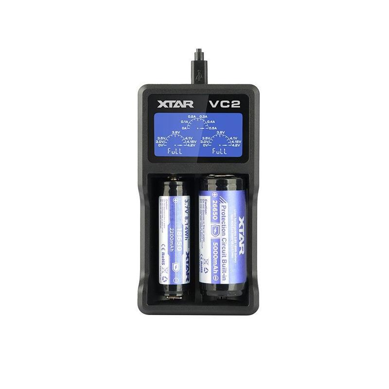 incarcator universal li ion ni mh ni cd 2buc lcd usb xtar vc2
