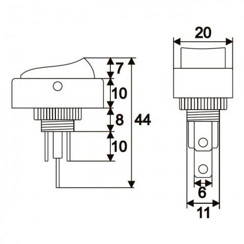Interupator basculant 1 circuit 12V 20A OFF-ON LED verde cu retinere 2 pini 1 interupator basculant 1 circuit 12v 20a off on led verde cu retinere 2 pini 1