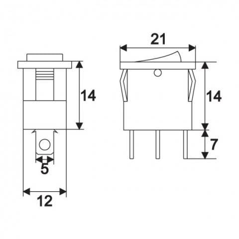Interupator basculant 1 circuit 3 pini OFF-ON LED rosu 12V 15A cu retinere 1 interupator basculant 1 circuit 3 pini off on led rosu 12v 15a cu retinere 1