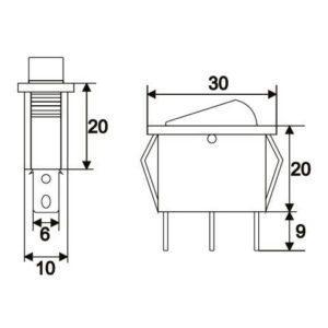 interupator basculant 3 pini 1 circuit 10a off on albastru cu retinere 1