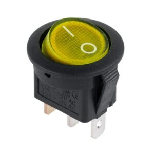 intrerupator 3 pini on off 3a 230vac bec galben