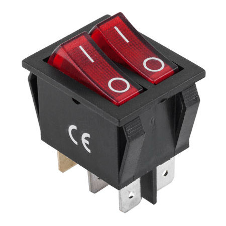 intrerupator irs2101 on off dublu 6 pini rosu 15a 250vac