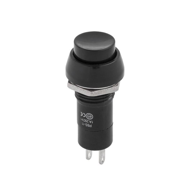 intrerupator off on negru prin apasare cu retinere rotund 1a 230vac pbs 11a