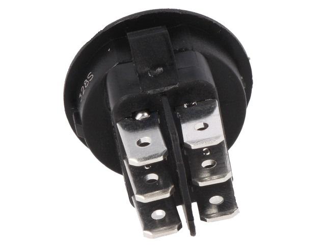 intrerupator rocker dp3t on off on 10a 250vac pozitii 3 cu retinere 20mohm canal electronic mr3 230 r6 bbnwc 1