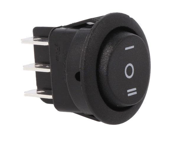 intrerupator rocker dp3t on off on 10a 250vac pozitii 3 cu retinere 20mohm canal electronic mr3 230 r6 bbnwc 2