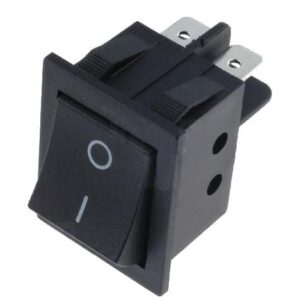 intrerupator rocker dpst 4 pini 2 pozitii off on 15a 250vac cu retinere negru ninigi rs2013c3bk