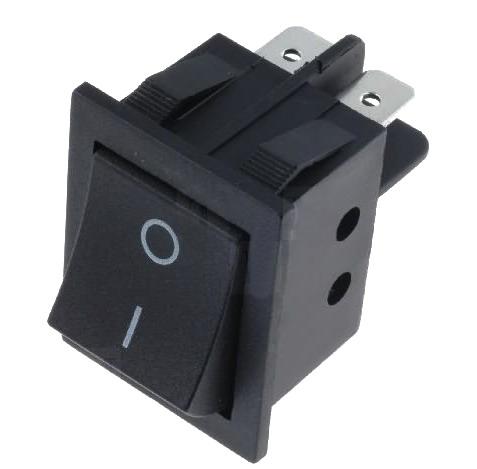intrerupator rocker dpst 4 pini 2 pozitii off on 15a 250vac cu retinere negru ninigi rs2013c3bk
