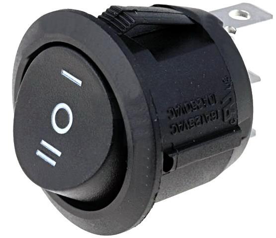intrerupator rocker sp3t on off on 10a 250vac pozitii 3 cu retinere 50mohm sci r13 112d bb 7d