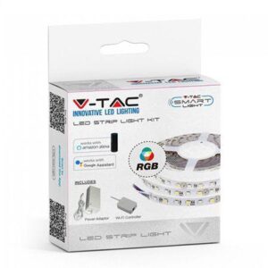 kit banda led smart google home alexa smd5050 rgb 60led m 10w m 1000lm m ip20 5m v tac