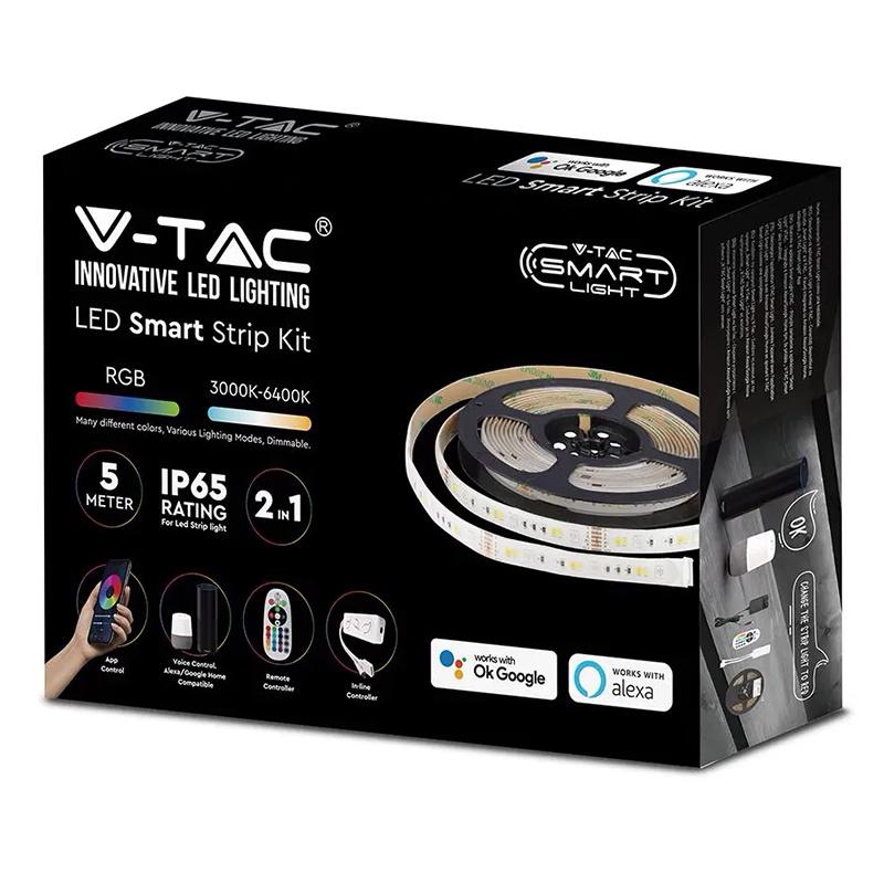 kit banda led smart smd5050 54led m 4w m 230lm m rgbwwdwcw 12v ip65 5m v tac 3
