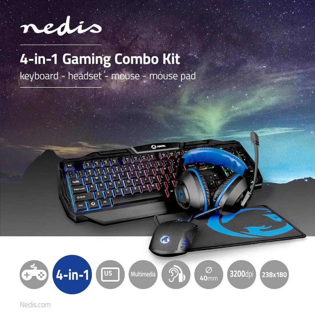 kit gaming cu fir 4 in 1 tastatura casti mouse mousepad nedis 10