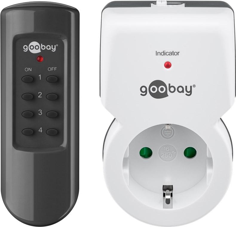 kit priza cu telecomanda 30m 5a 1100w goobay
