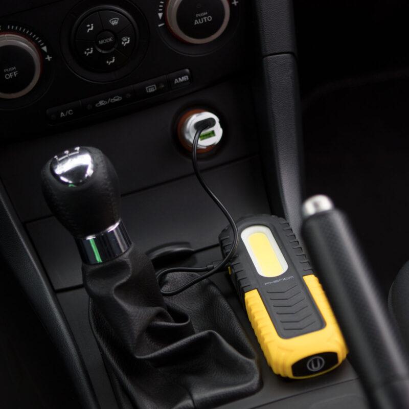 lampa de lucru cob led 2in1 cu acumulator 5w 3w 350 120lm 35 ore phenom 5