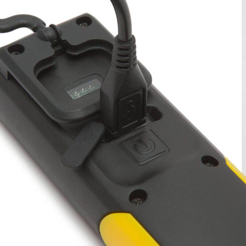 lampa de lucru cu cob led cu acumulator li ion micro usb 40 150lm 15x4x25cm phenom 2