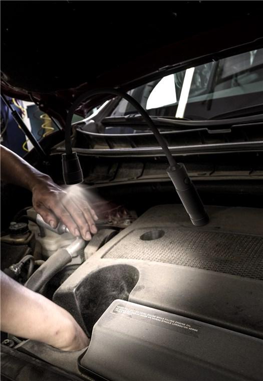 lampa led de lucru 3w 6500k lumina zoom 140lm 70m aluminiu magnet ipx4 3x aaa 515x30mm goobay 2