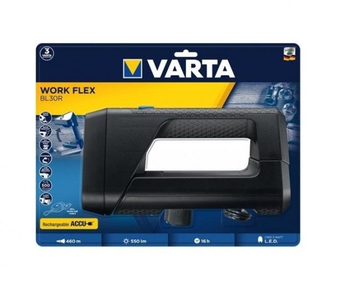 lanterna cu acumulator led cree 5w 550lm 460m incarcare la usb varta bl30r