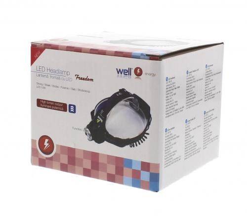 lanterna frontala cu led 10w 800lm 200m acumulator 2x 18650 freedom well 2