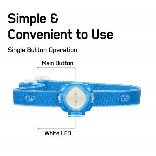 lanterna frontala led gp ch31 albastru 40lm 2x cr2025 3