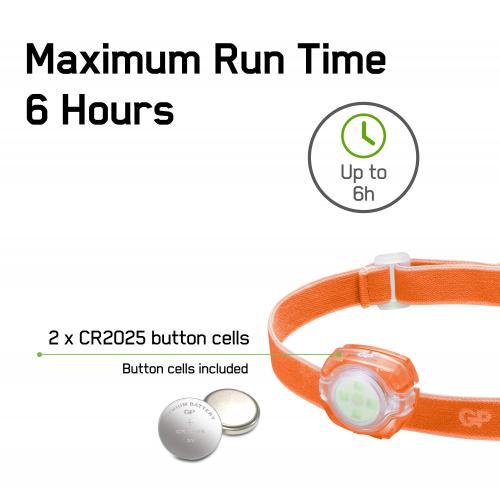 lanterna frontala led gp ch31 portocaliu 40lm 2x cr2025 1