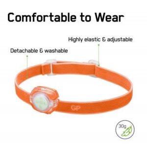 lanterna frontala led gp ch31 portocaliu 40lm 2x cr2025