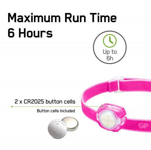 lanterna frontala led gp ch31 roz 40lm 2x cr2025 1