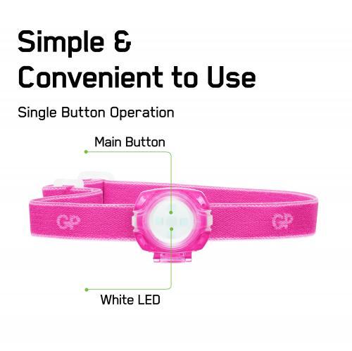 lanterna frontala led gp ch31 roz 40lm 2x cr2025 3