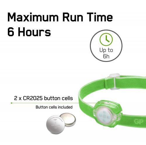 lanterna frontala led gp ch31 verde 40lm 2x cr2025 1