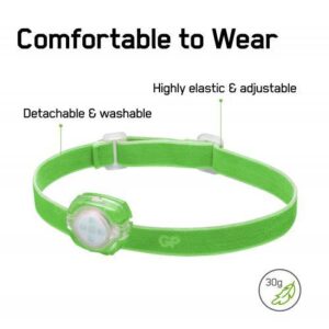 lanterna frontala led gp ch31 verde 40lm 2x cr2025