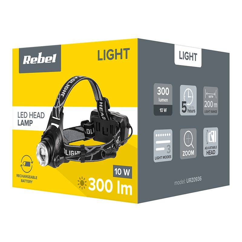 lanterna frunte cu acumulator 10w rebel 3