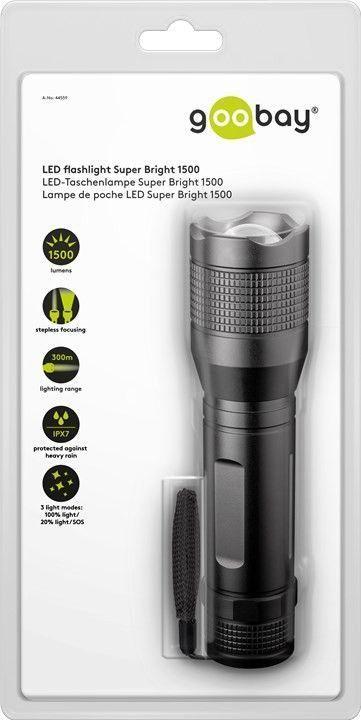 Lanterna LED 20W 1500lm neagra Goobay 3 lanterna led 20w 1500lm neagra goobay 3